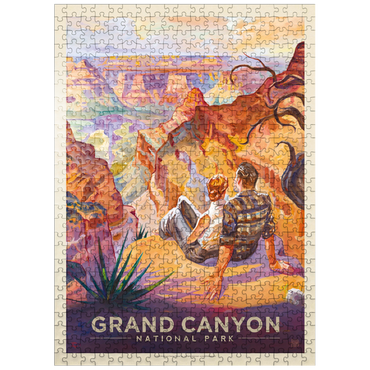 puzzleplate Grand Canyon National Park: A Grand Vista, Vintage Poster 500 Jigsaw Puzzle