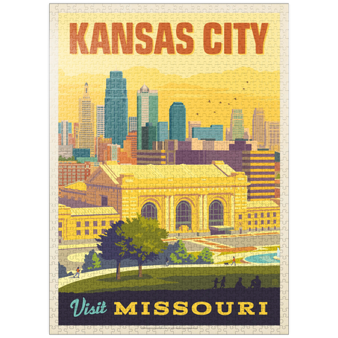 puzzleplate Missouri: Kansas City, Union Station, Vintage Poster 1000 Jigsaw Puzzle