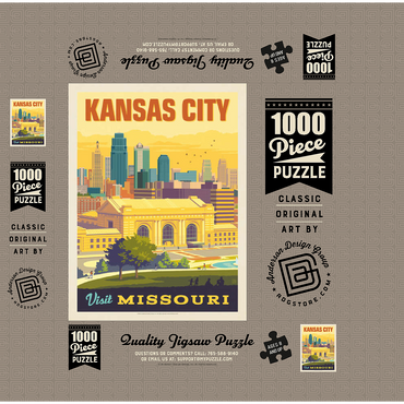 Missouri: Kansas City, Union Station, Vintage Poster 1000 Jigsaw Puzzle box 3D Modell