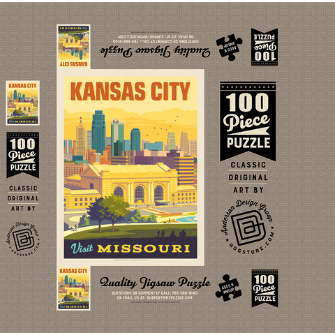 Missouri: Kansas City, Union Station, Vintage Poster 100 Jigsaw Puzzle box 3D Modell