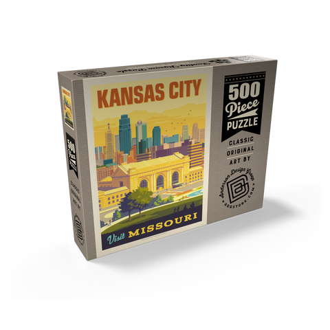 Missouri: Kansas City, Union Station, Vintage Poster 500 Jigsaw Puzzle box view2