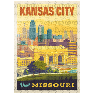 puzzleplate Missouri: Kansas City, Union Station, Vintage Poster 500 Jigsaw Puzzle