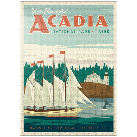 puzzleplate Acadia National Park: Bass Harbor Head, Vintage Poster 1000 Jigsaw Puzzle