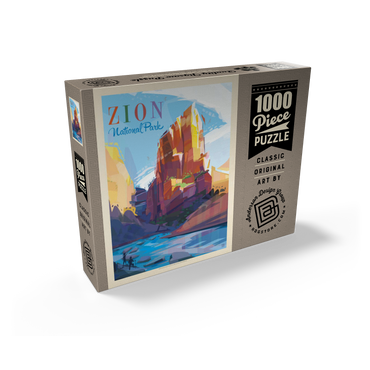 Zion National Park: Angels Landing (Mod Design), Vintage Poster 1000 Jigsaw Puzzle box view2