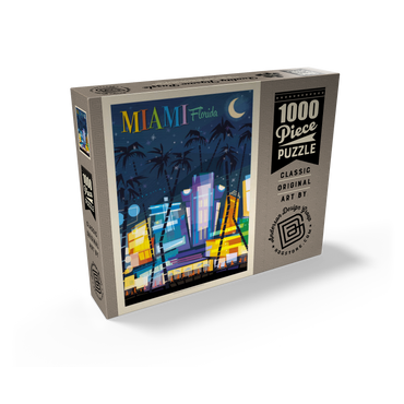 Miami, FL: South Beach (Mod Design), Vintage Poster 1000 Jigsaw Puzzle box view2