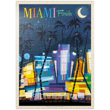 puzzleplate Miami, FL: South Beach (Mod Design), Vintage Poster 1000 Jigsaw Puzzle