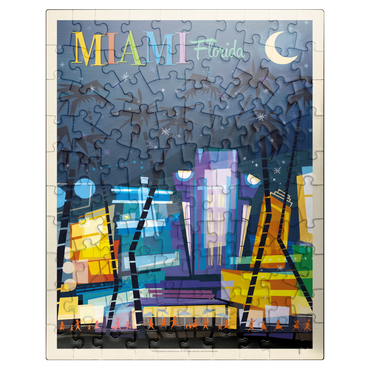 puzzleplate Miami, FL: South Beach (Mod Design), Vintage Poster 100 Jigsaw Puzzle