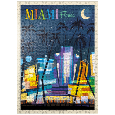 puzzleplate Miami, FL: South Beach (Mod Design), Vintage Poster 500 Jigsaw Puzzle