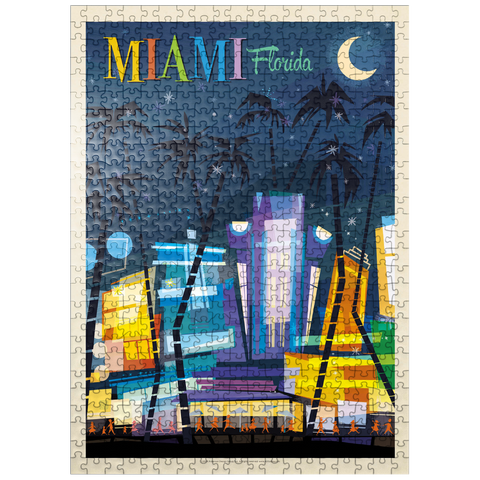 puzzleplate Miami, FL: South Beach (Mod Design), Vintage Poster 500 Jigsaw Puzzle