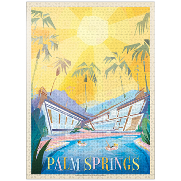 puzzleplate Palm Springs, CA (Mod Design), Vintage Poster 1000 Jigsaw Puzzle