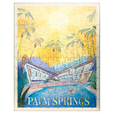 puzzleplate Palm Springs, CA (Mod Design), Vintage Poster 100 Jigsaw Puzzle