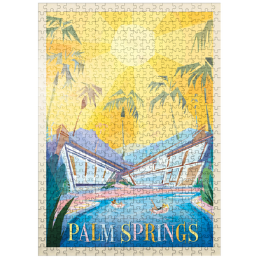 puzzleplate Palm Springs, CA (Mod Design), Vintage Poster 500 Jigsaw Puzzle