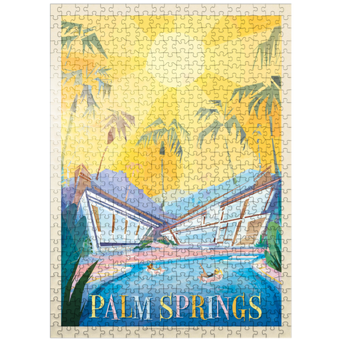 puzzleplate Palm Springs, CA (Mod Design), Vintage Poster 500 Jigsaw Puzzle