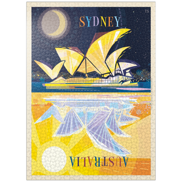 puzzleplate Australia: Sydney Opera House (Mod Design), Vintage Poster 1000 Jigsaw Puzzle