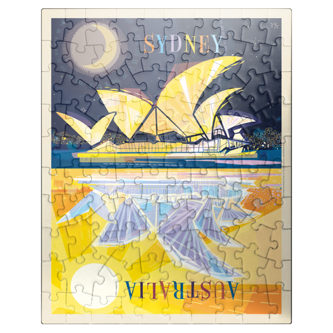 puzzleplate Australia: Sydney Opera House (Mod Design), Vintage Poster 100 Jigsaw Puzzle