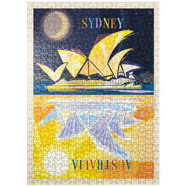 puzzleplate Australia: Sydney Opera House (Mod Design), Vintage Poster 500 Jigsaw Puzzle