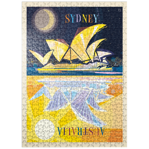 puzzleplate Australia: Sydney Opera House (Mod Design), Vintage Poster 500 Jigsaw Puzzle