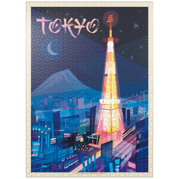 puzzleplate Japan: Tokyo (Mod Design), Vintage Poster 1000 Jigsaw Puzzle