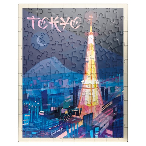 puzzleplate Japan: Tokyo (Mod Design), Vintage Poster 100 Jigsaw Puzzle