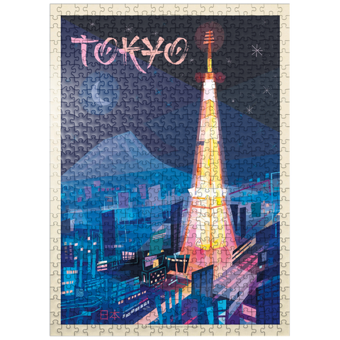 puzzleplate Japan: Tokyo (Mod Design), Vintage Poster 500 Jigsaw Puzzle