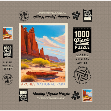 Arches National Park: Park Avenue Trailhead, Vintage Poster 1000 Jigsaw Puzzle box 3D Modell