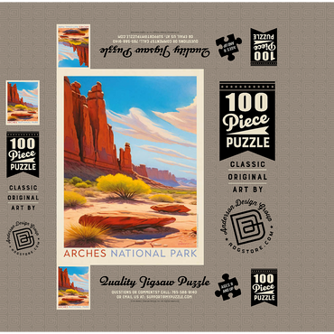 Arches National Park: Park Avenue Trailhead, Vintage Poster 100 Jigsaw Puzzle box 3D Modell