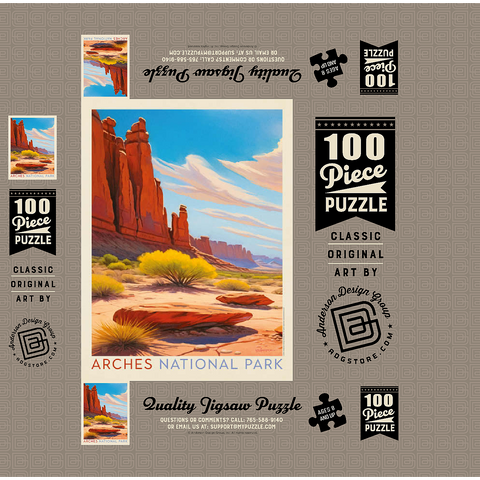 Arches National Park: Park Avenue Trailhead, Vintage Poster 100 Jigsaw Puzzle box 3D Modell