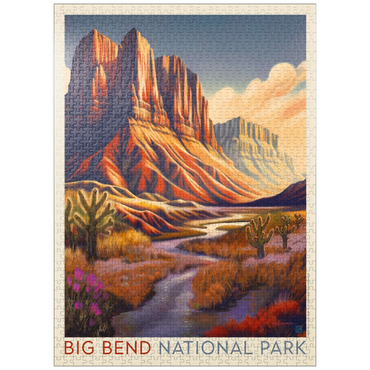 puzzleplate Big Bend National Park: Wonderland, Vintage Poster 1000 Jigsaw Puzzle