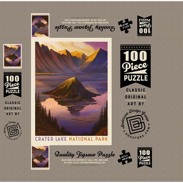 Crater Lake National Park: Morning Glory, Vintage Poster 100 Jigsaw Puzzle box 3D Modell