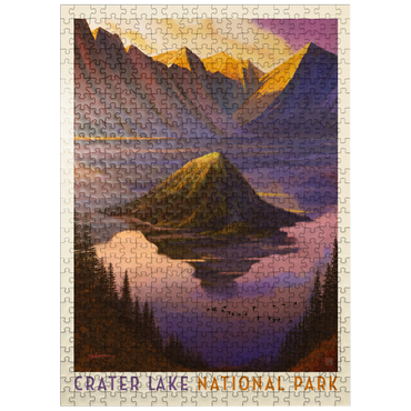 puzzleplate Crater Lake National Park: Morning Glory, Vintage Poster 500 Jigsaw Puzzle