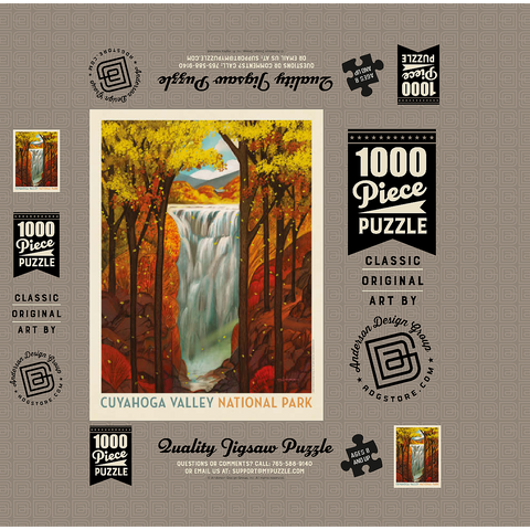 Cuyahoga Valley National Park: Autumn Glory, Vintage Poster 1000 Jigsaw Puzzle box 3D Modell