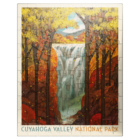 puzzleplate Cuyahoga Valley National Park: Autumn Glory, Vintage Poster 100 Jigsaw Puzzle