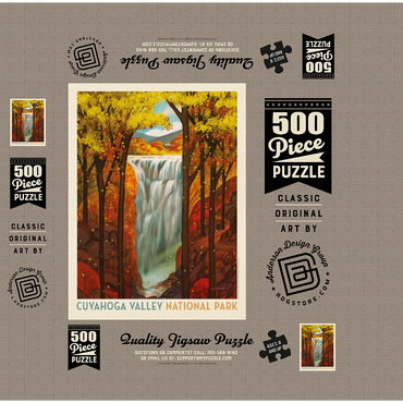 Cuyahoga Valley National Park: Autumn Glory, Vintage Poster 500 Jigsaw Puzzle box 3D Modell