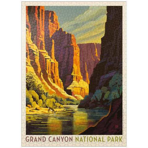 puzzleplate Grand Canyon National Park: Refreshing Shade, Vintage Poster 1000 Jigsaw Puzzle