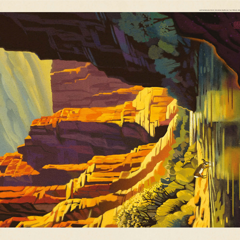 Grand Canyon National Park: Refreshing Shade, Vintage Poster 1000 Jigsaw Puzzle 3D Modell