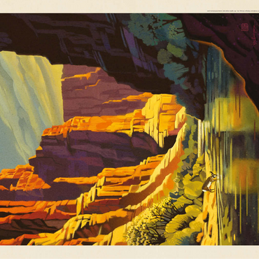 Grand Canyon National Park: Refreshing Shade, Vintage Poster 100 Jigsaw Puzzle 3D Modell