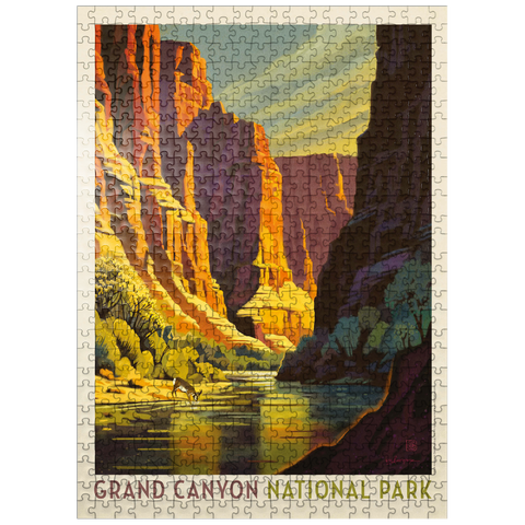 puzzleplate Grand Canyon National Park: Refreshing Shade, Vintage Poster 500 Jigsaw Puzzle