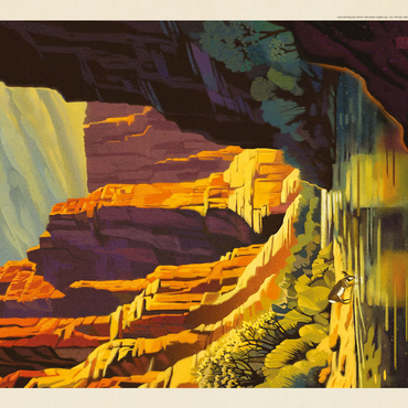 Grand Canyon National Park: Refreshing Shade, Vintage Poster 500 Jigsaw Puzzle 3D Modell