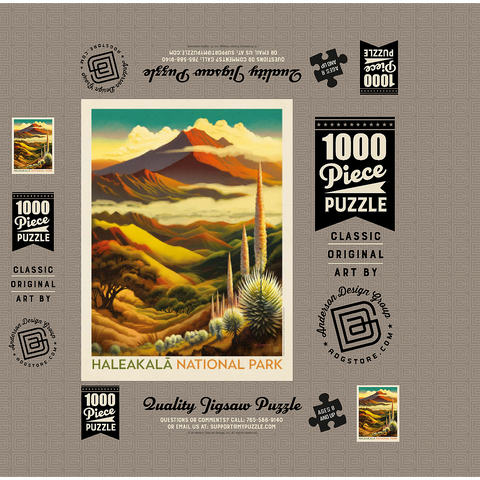 Haleakalā National Park: Above The Clouds, Vintage Poster 1000 Jigsaw Puzzle box 3D Modell