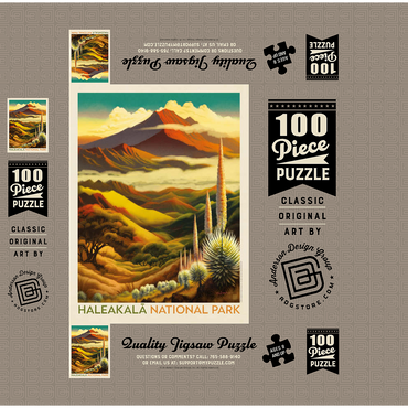 Haleakalā National Park: Above The Clouds, Vintage Poster 100 Jigsaw Puzzle box 3D Modell