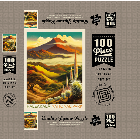 Haleakalā National Park: Above The Clouds, Vintage Poster 100 Jigsaw Puzzle box 3D Modell