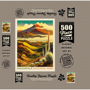 Haleakalā National Park: Above The Clouds, Vintage Poster 500 Jigsaw Puzzle box 3D Modell