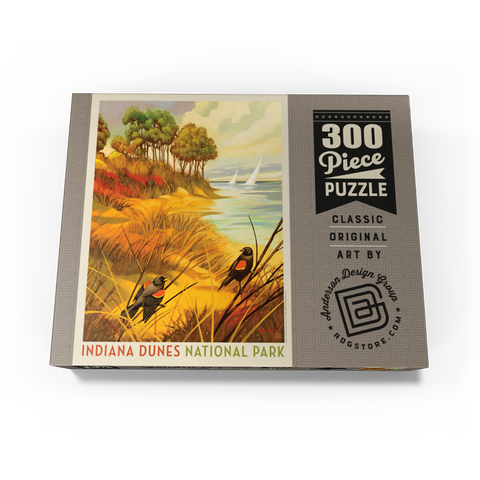 Indiana Dunes National Park: Red-winged Blackbirds, Vintage Poster 300 Jigsaw Puzzle box view3
