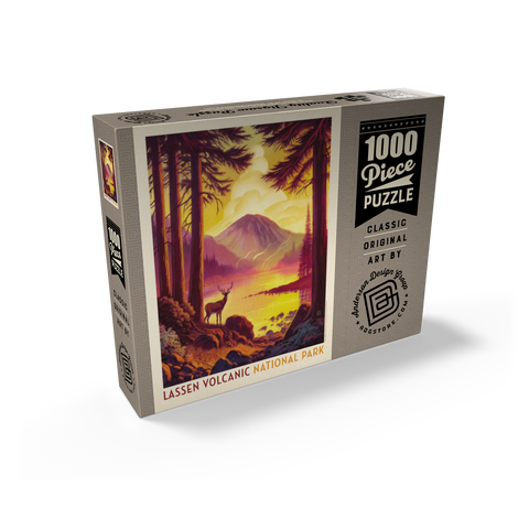 Lassen Volcanic National Park: Morning Mist, Vintage Poster 1000 Jigsaw Puzzle box view2