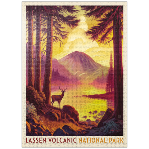 puzzleplate Lassen Volcanic National Park: Morning Mist, Vintage Poster 1000 Jigsaw Puzzle