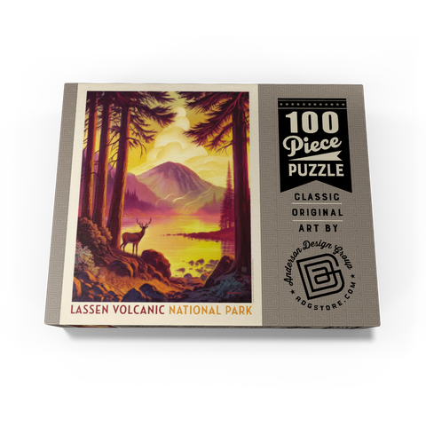 Lassen Volcanic National Park: Morning Mist, Vintage Poster 100 Jigsaw Puzzle box view3