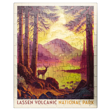 puzzleplate Lassen Volcanic National Park: Morning Mist, Vintage Poster 100 Jigsaw Puzzle