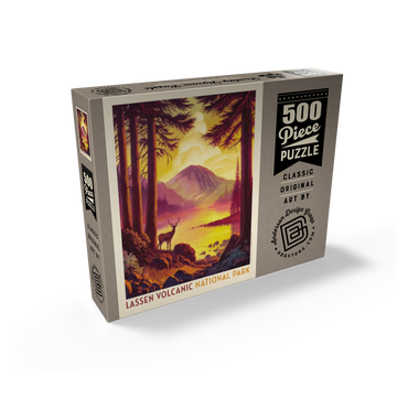 Lassen Volcanic National Park: Morning Mist, Vintage Poster 500 Jigsaw Puzzle box view2