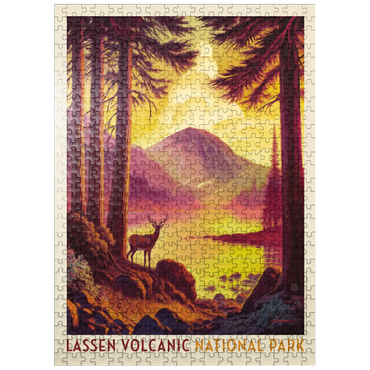 puzzleplate Lassen Volcanic National Park: Morning Mist, Vintage Poster 500 Jigsaw Puzzle