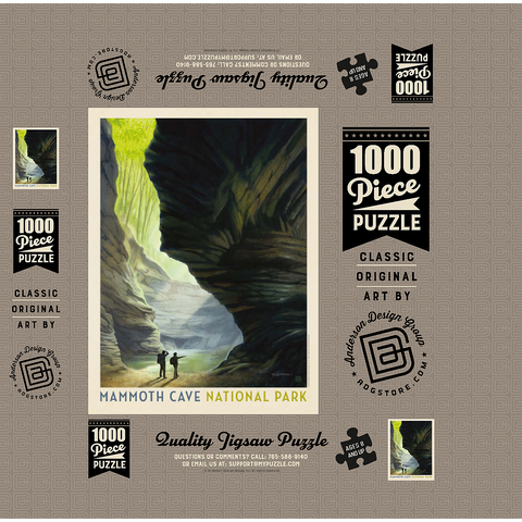 Mammoth Cave National Park: The Light Of Day, Vintage Poster 1000 Jigsaw Puzzle box 3D Modell